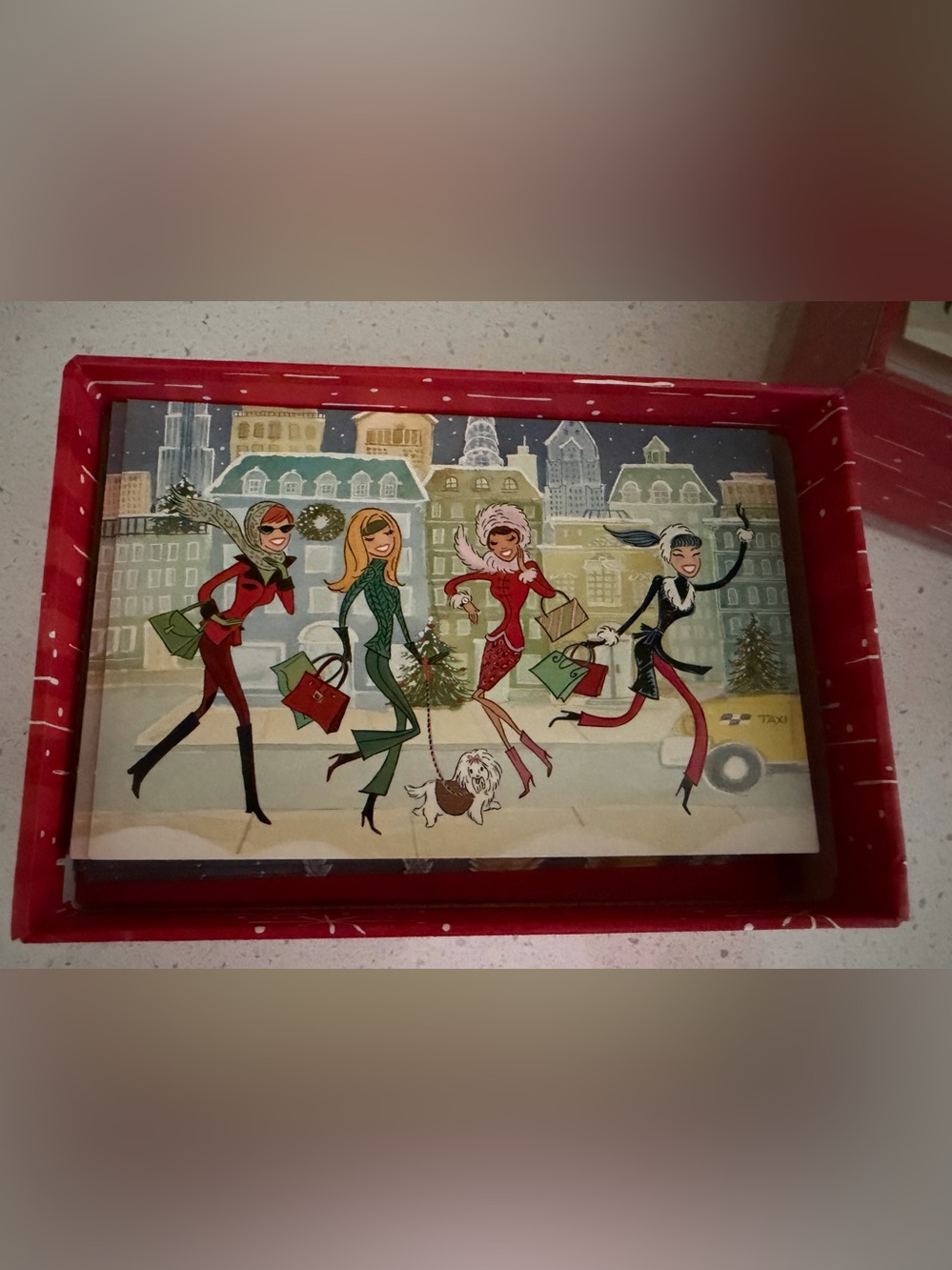 Holiday City Shopping Christmas Cards- 16count  3 Boxes